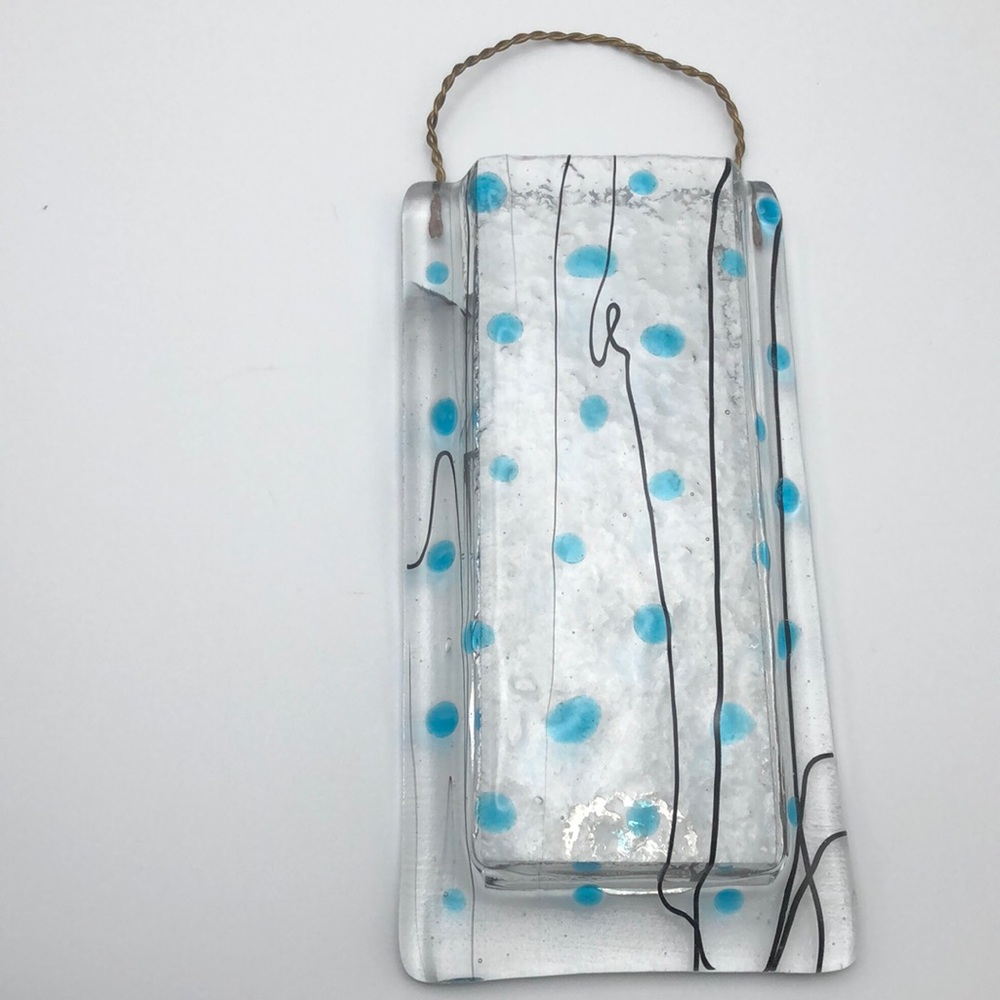 Vase- Latta’s Handcrafted Clear Glass w/Design Flower Vase